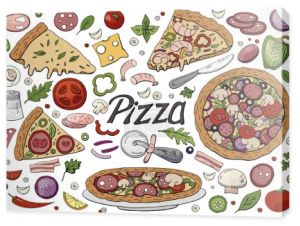 Big pizza włoski i składniki pizzy 