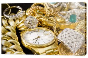 Biżuteria, złoto, naszyjniki, pierścionki, bransoletki, zegarek, bogactwo