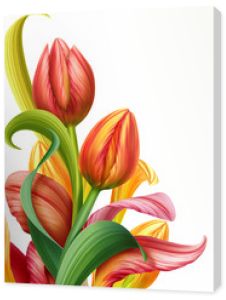 abstrakcyjna kompozycja z ilustracją kwiatów tulipanów