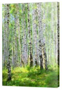 letni las brzozowy, stylizacja farby olejnej