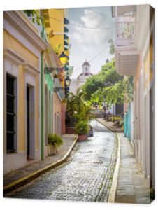 Kolorowa ulica w starym San Juan, Portoryko