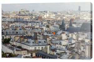 Paryż, Francja, 6 lipca 2016 r. Panorama miasta. Widok z galerii ankietowej Centre Georges Pompidou