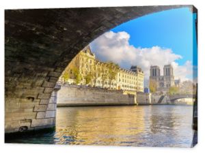Piękny widok na Paryż budynków i rzeki