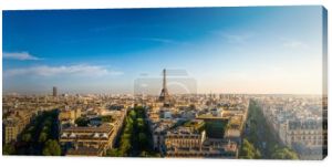 Wieża Eiffla i panorama widok na Paryż, Francja.