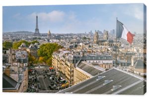 Panoramiczny widok na Paryż ze szczytu Panteonu w Paryżu, Francja