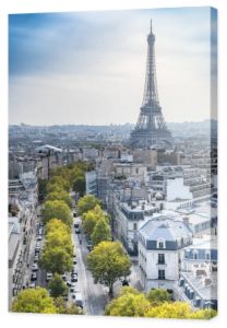 Panoramiczny widok Paryża z Łuku Triumfalnego, Francja