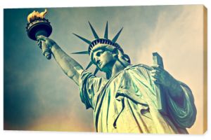 Zbliżenie Statuy Wolności, Nowy Jork, proces vintage