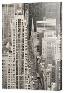 New York City Manhattan widok z lotu ptaka z lotu ptaka czarno-biały