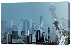 Manhattan Skyline i Statua Wolności