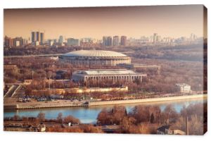 Sportowy kompleks "Luzhniki" w Moskwie, rzekę Moskwę. Rosja
