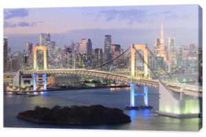 Widok na Zatokę Tokijską, Tęczowy Most i Wieżę Tokijską