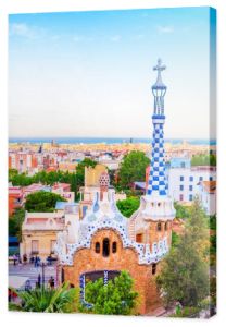 BARCELONA, HISZPANIA - MAJ 27, 2016: Park Guell autorstwa architekta Gaudiego. Barcelonu, Hiszpania