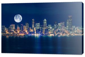 Seattle i panoramę księżyca