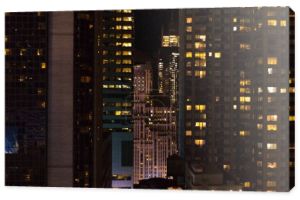 gród miasta Nowy Jork nocą, Stany Zjednoczone Ameryki
