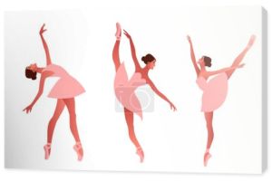 Piękno klasycznego baletu płaski wektor zestaw