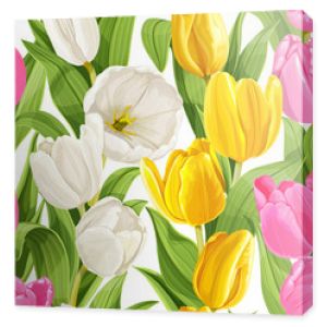 Jednolity wzór kolorowych tulipanów