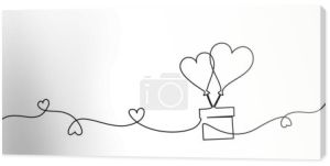 Valentines day card decoration. Hearts balloons. Love concept