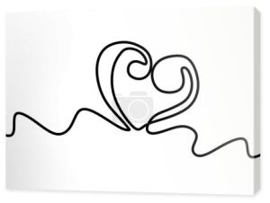 Continuous one line drawing. Heart symbol minimalism design vector.