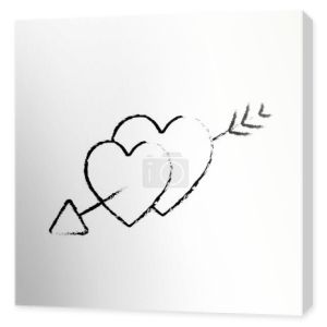 figure hearts with arrow to symbolic of passin and love vector illustration