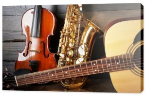Zbliżenie na instrumenty muzyczne 