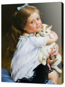 Portret dziewczynki z kotem
