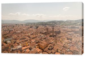 Powietrzna panorama kopuły katedry we Florencji i dachów. Toskania Włochy