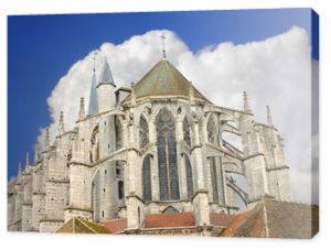 Katedra w Chartres w tle jest zachmurzona. Francja