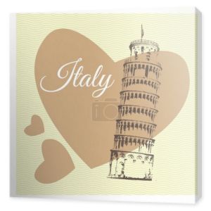 Vector illustration with pisa in heart.
