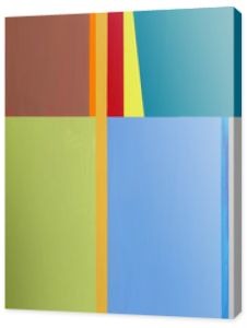 Malarstwo abstrakcyjne  pionowe paski i prostokątne bloki koloru.