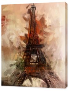 Paryż Malarstwo Wieża Eiffla Wieża Eiffla Obraz Sztuka Obraz olejny