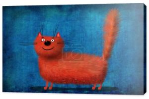 Czerwony kot puszyste na tle malowane pościel