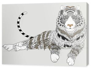 atrakcyjna strona kolorowania tygrysa