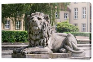 Koszalinskie lwy (Koszalin lions) ancient stone statue in Poland