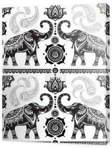 Wzór z zdobione słonie 