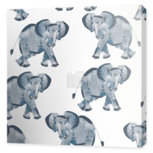 Seamless pattern with elephants Design with textured animals