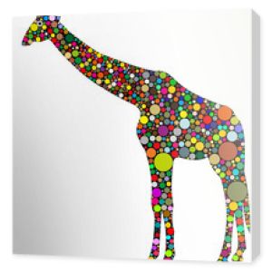 żyrafa złożona z kolorowych kółek