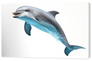 Cute dolphin jumping isolated on white background. PNG. Generative AI