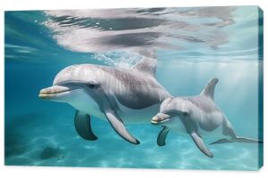 dolphins swimming in the water