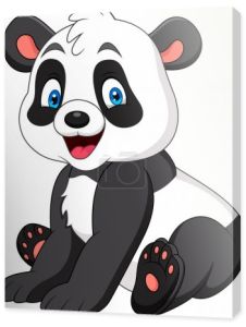 Słodkie panda kreskówka na białym tle na białym tle