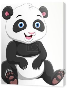 Słodkie panda kreskówka na białym tle na białym tle 