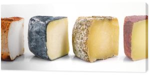 cztery rodzaje sera w plastrach