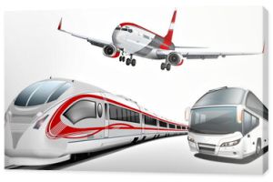 Autobus, autokar, samolot, pociąg ekspresowy, transport, środki transportu