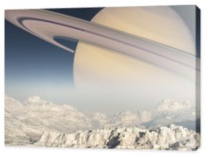 Eksploracja egzoplanet - krajobraz fantasy i surrealistyczny. Renderowane 3D.