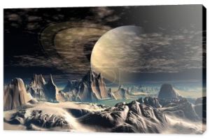 3D renderowania Fantasy obcej planety - ilustracja 3d