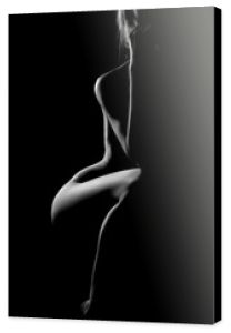 czarno-białe kobiece ciało w fotografii artystycznej z tylnym światłem