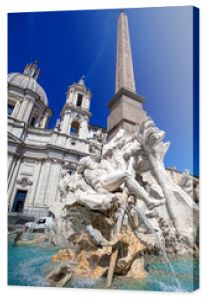 Fontanna Czterech Rzek na Piazza Navona, Rzym, Włochy