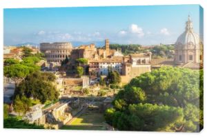 Rome Skyline z Koloseum i Forum Romanum, Włochy