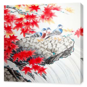 Chińskie tradycyjne malowanie ptaków