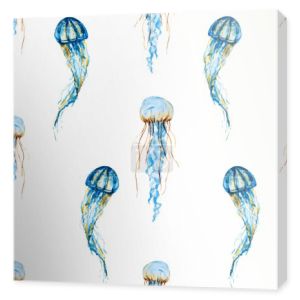 Akwarela meduzy wzór