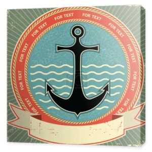 morskie anchor.vintage etykiety na stary tekstura papieru